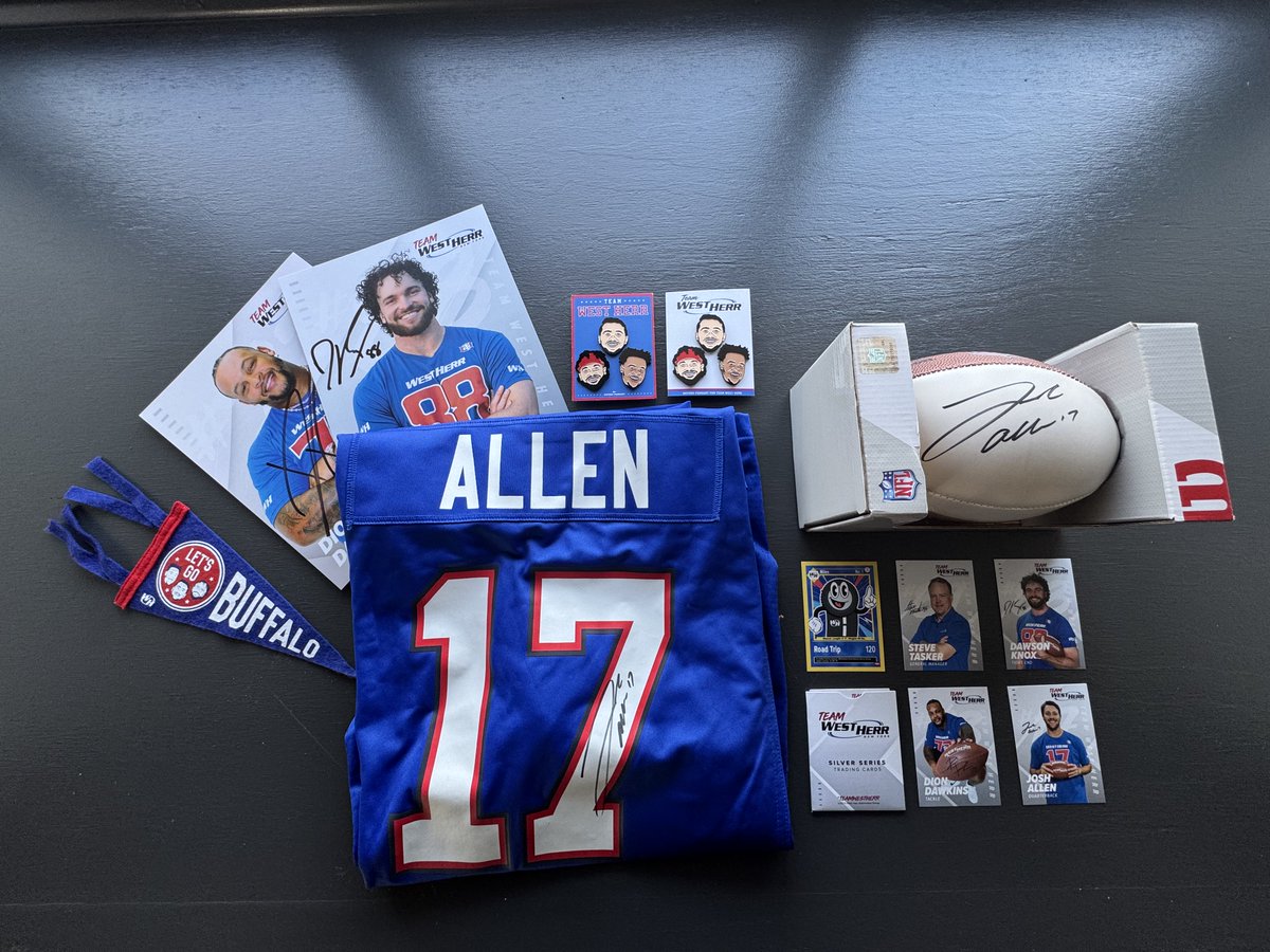 West Herr Auto Group (@westherr) on Twitter photo 🚨 Announcement 🚨 - To celebrate #Buffalo’s huge win vs. San Francisco AND clinching the AFC East, we are giving away a #TeamWestHerr prize pack including a signed @joshallenqb jersey, a signed mini football, signed photos from <a href="/dawson_knox/">Dawson Knox</a> & <a href="/DDawkins66/">Dion Dawkins</a>, an EXCLUSIVE set of 🚨 Announcement 🚨 - To celebrate #Buffalo’s huge win vs. San Francisco AND clinching the AFC East, we are giving away a #TeamWestHerr prize pack including a signed @joshallenqb jersey, a signed mini football, signed photos from <a href="/dawson_knox/">Dawson Knox</a> & <a href="/DDawkins66/">Dion Dawkins</a>, an EXCLUSIVE set of