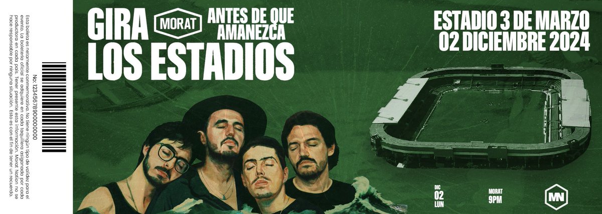 moratnation's tweet photo. GUADALAJARA 🇲🇽

Llegó su turno para vivir este sueño junto a los chicos, va a ser una noche muy especial 🥹

Acá les dejamos su boleta conmemorativa 🫶🏼

🔗 https://t.co/1xAweVlwwK https://t.co/c0U1805XjR