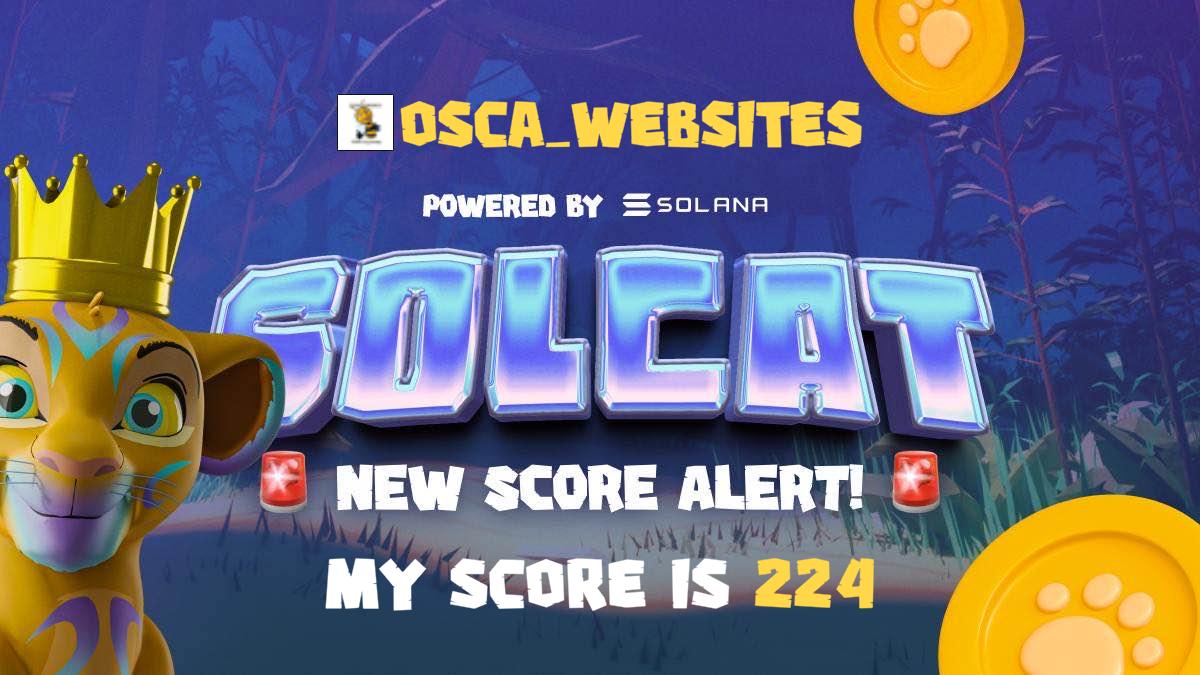 osca_websites's tweet image. Join solcat.meme first memecoin with game, daily prizes and $100k grand prize! 🐾 $Solcat on #Solana Nov 18 @solcatgame