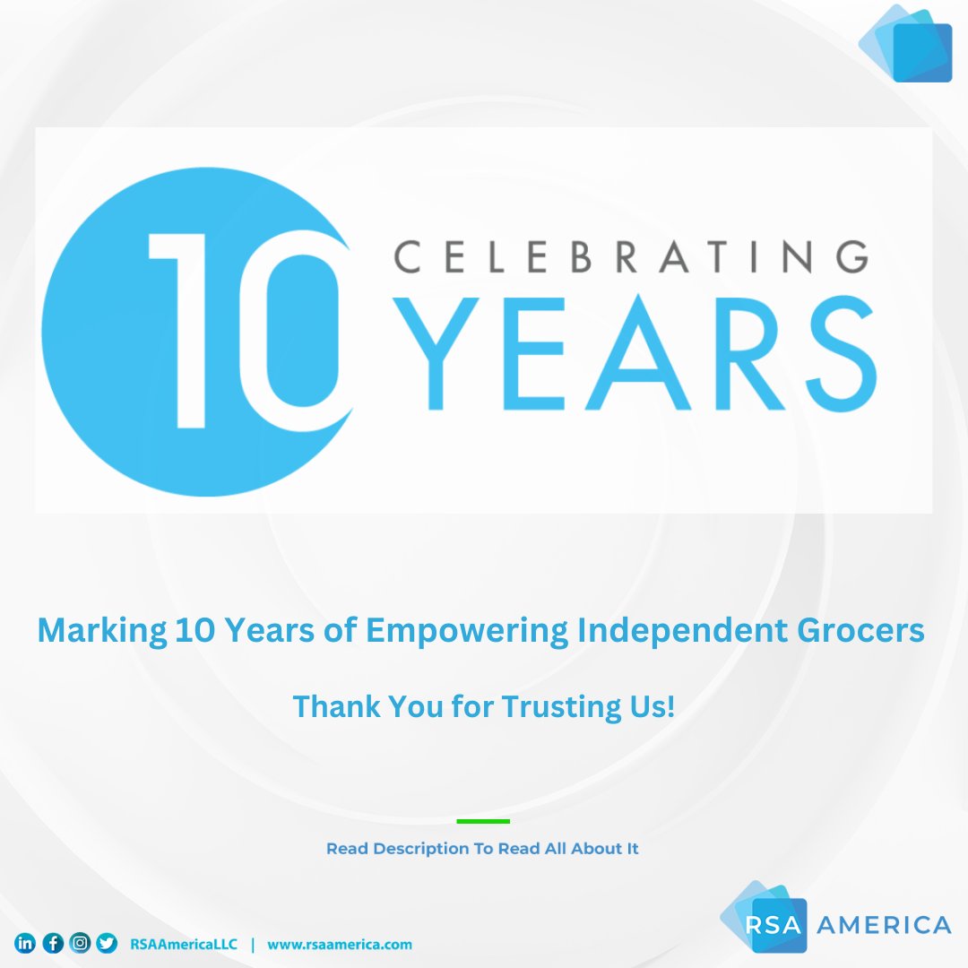 𝐂𝐞𝐥𝐞𝐛𝐫𝐚𝐭𝐢𝐧𝐠 𝐚 𝐃𝐞𝐜𝐚𝐝𝐞 𝐨𝐟 𝐄𝐦𝐩𝐨𝐰𝐞𝐫𝐢𝐧𝐠 𝐈𝐧𝐝𝐞𝐩𝐞𝐧𝐝𝐞𝐧𝐭 𝐆𝐫𝐨𝐜𝐞𝐫𝐬!

Celebrating 10 years of empowering independent grocers! Thank you for driving innovation with us. Here's to data-driven success, loyalty, and limitless possibilities!