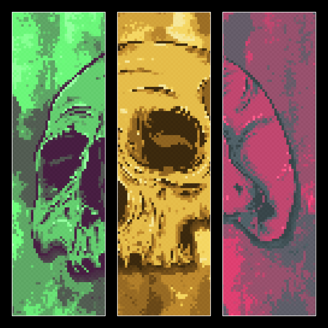 💡 Curiosity + Pixels + Skulls = Art you'll love. Dive into the vibrant world of 150 colorful NFT skulls today.

opensea.io/collection/sku…

#NFTs #CryptoArt #NFTCommunity #pixel #eth #skull #8bit #nftproject #art #opensea #nftcollectors #game #Pixelart <a href="/opensea/">OpenSea</a>