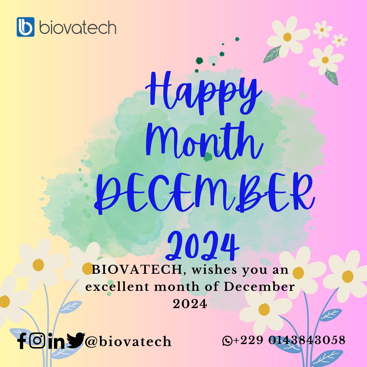 BiovaTech's tweet image. BIOVATECH, wishes you an excellent month of December 2024

#biovatechbiovatech #ProjetRéussi #decenber2024