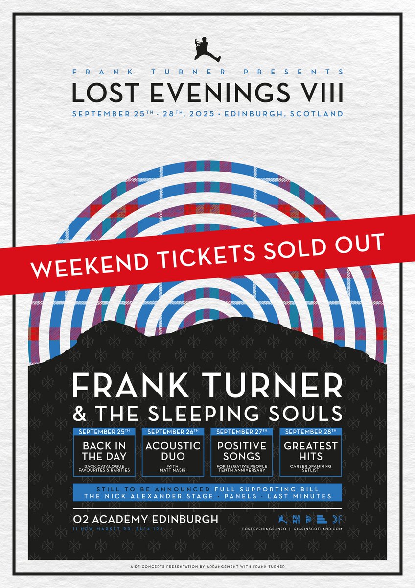 That's it folks - weekend tickets for Lost Evenings VIII in Edinburgh, September 2025 are SOLD OUT! Incredible scenes, thanks to everyone who bought a ticket.
We'll have an update on the availability of limited day tickets in the New Year so look out for news then.