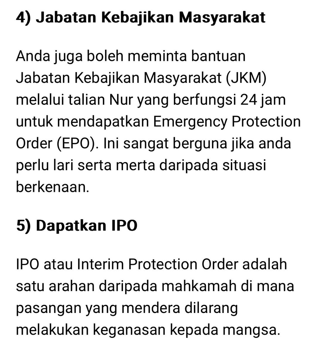 Januarhaikal's tweet photo. Jika anda menjadi mangsa keganasan rumah tangga, this is what you can do.

Yang nombor 2 tu kalau tiada tindakan, macam kes Zahnita ni just make sure ada cover report. Dan jangan lupa ke Hospital okay?

Most importantly tolong bagitahu families and friends. 

Bookmark sesiap 🔖 https://t.co/vloaQXLAUS