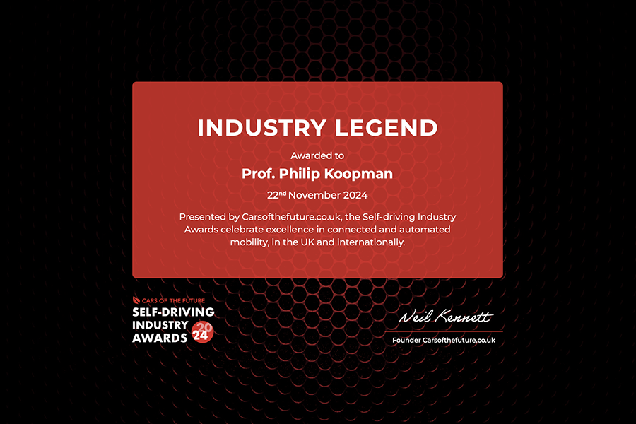 Carnegie Mellon ECE (@cmu_ece) on Twitter photo Congratulations to <a href="/PhilKoopman/">Phil Koopman</a> on receiving the Industry Legend Award at the 2024 Self-Driving Industry Awards hosted by <a href="/CarsOFuture/">Cars of the Future</a> . #sdia24 Congratulations to <a href="/PhilKoopman/">Phil Koopman</a> on receiving the Industry Legend Award at the 2024 Self-Driving Industry Awards hosted by <a href="/CarsOFuture/">Cars of the Future</a> . #sdia24