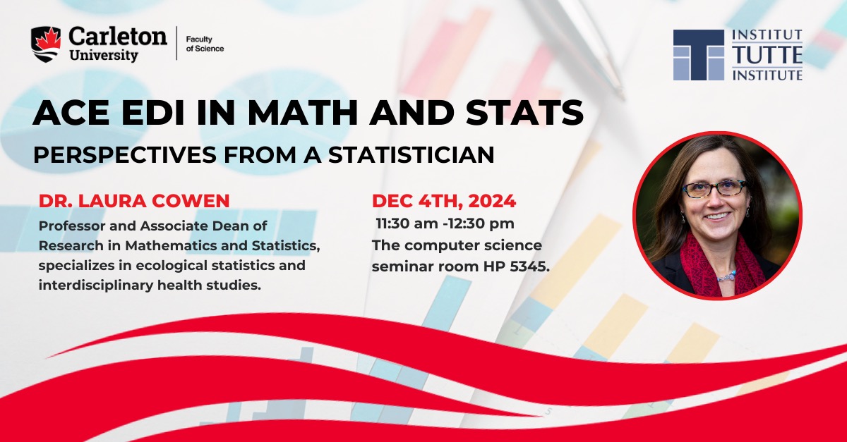Carleton Science (@carletonscience) on Twitter photo Join us for #EDI in Math & Stats: Perspectives from a Statistician with Dr. Laura Cowen! Learn how EDI initiatives can transform departments, faculties, and labs. Let’s build an inclusive community together!
science.carleton.ca/cu-events/edi-…
Dec 4 | 11:30 AM | Herzberg Labs 5345 Join us for #EDI in Math & Stats: Perspectives from a Statistician with Dr. Laura Cowen! Learn how EDI initiatives can transform departments, faculties, and labs. Let’s build an inclusive community together!
science.carleton.ca/cu-events/edi-…
Dec 4 | 11:30 AM | Herzberg Labs 5345