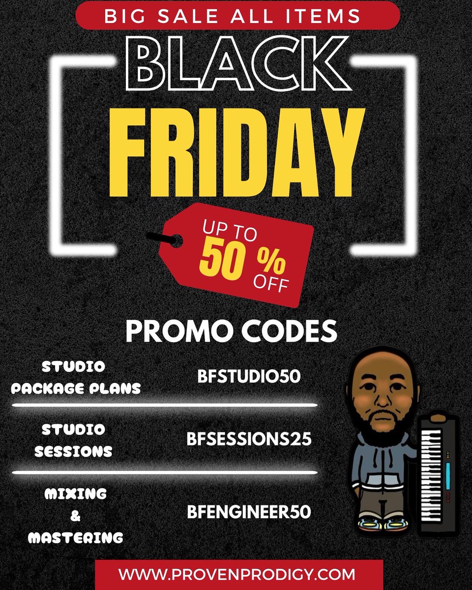 ProvenProdigy_'s tweet image. Black Friday Sale still going strong. Looking for an engineer who cares and delivers quality work well look no further. Take advantage of these sales. As always appreciate you for trusting me with your art. 

provenprodigy.com

#audioengineer 
#music 
#hiphop 
#rnb