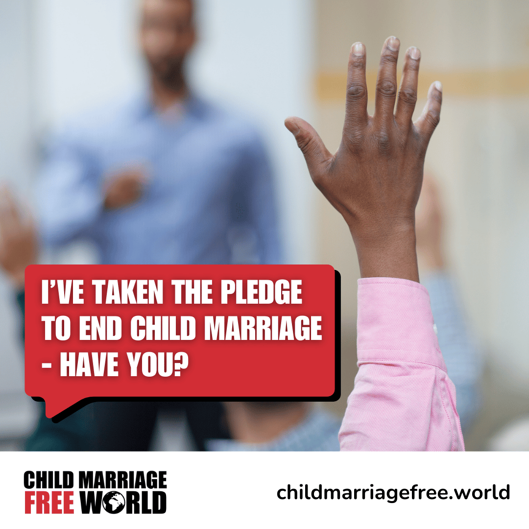 AGAPAO_RDC's tweet photo. Every hour, 19 girls get married, somewhere in the world.

​I've pledged to #EndChildMarriage in my country and in the rest of the world. Will you join me? https://t.co/nkTD8ndWns

https://t.co/pWH573jda1
#ChildMarriageFreeWorld
#RightsNotRings