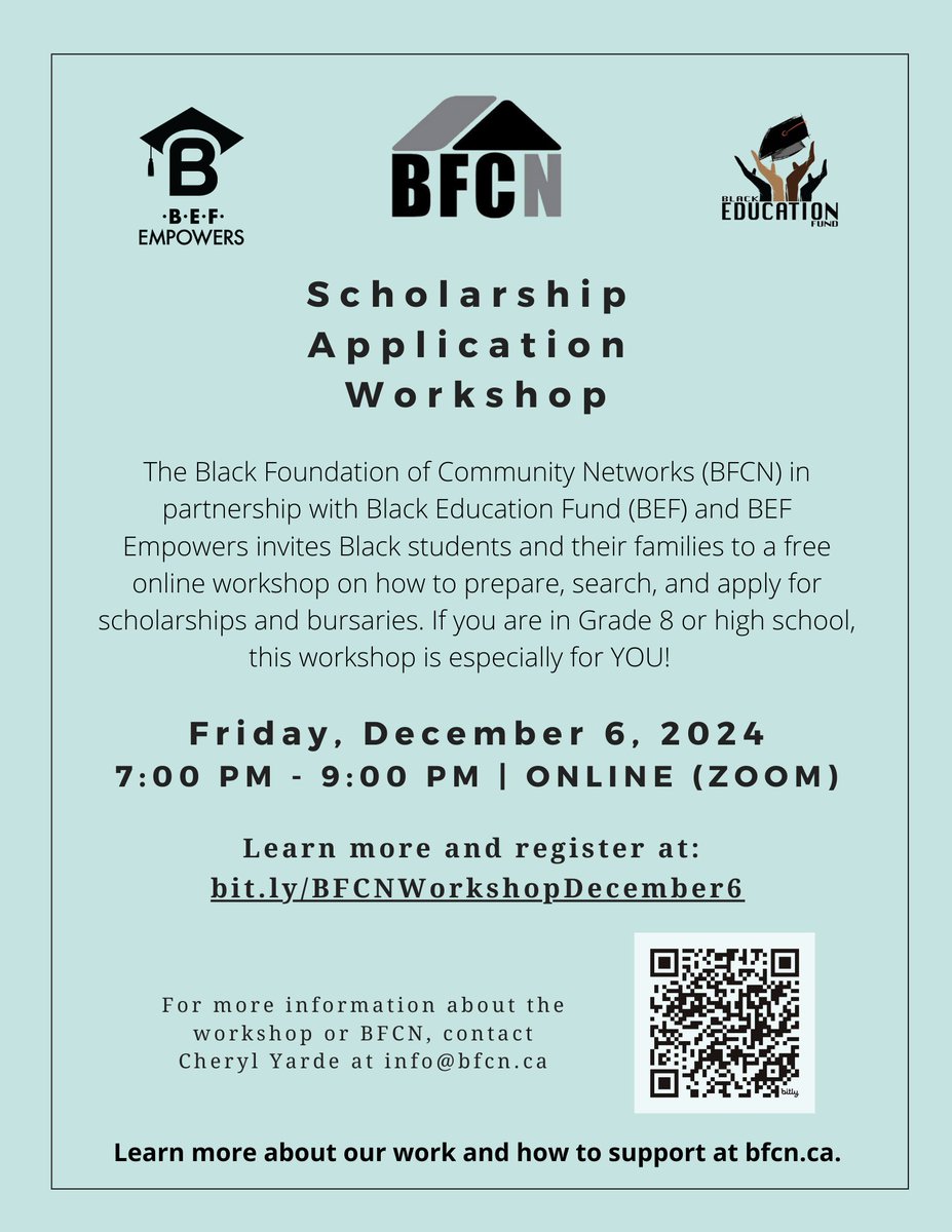 Did miss out on this important information session about navigating the world of scholarships with BFCN!!