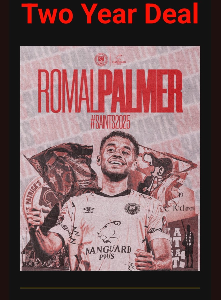betweenstripes's tweet photo. WOWZA
Romal Palmer has signed a two year deal with St.Patrick's Athletic.
The Saints are cooking 🍳 https://t.co/Wlxq6sMZ7k