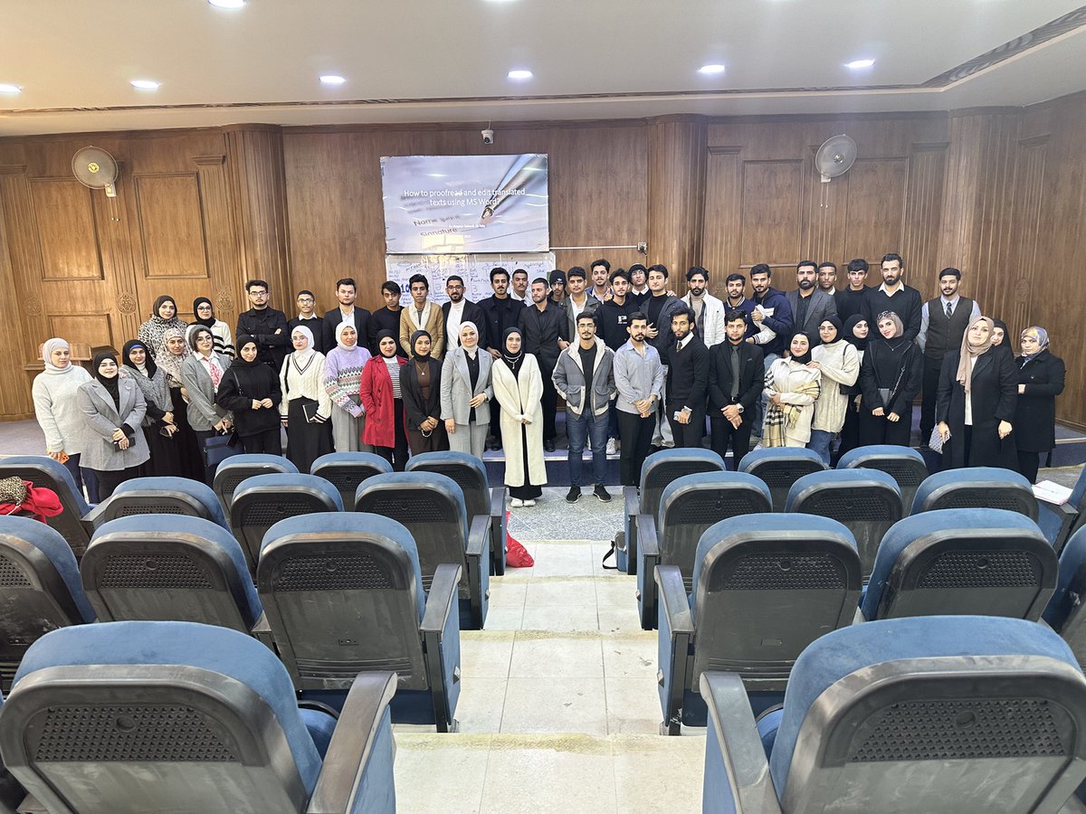 Today, I gave a workshop to my dear students at the Department of Translation on “How to proofread and edit translated texts using MS Word?”

كنتُ سعيدة اليوم بتقديم ورشة تدريبية لطلبتي الأعزاء في قسم الترجمة، وتحدثتُ عن مهارات استخدام مايكروسوفت وورد لأغراض التحرير اللغوي.