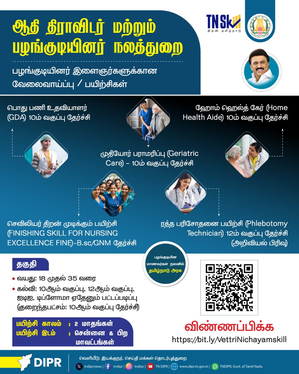 balaguruklt1's tweet image. #Job_alert📢📢📢
பழங்குடியினர் இளைஞர்களுக்கான வேலைவாய்ப்பு/பயிற்சிகள்
#DravidianModel #MKStalinCM #CMMKStalin #MKStalinEra #DMKGovt #MKStalin4TN #MKStalinGovt
@mkstalin @Udhaystalin @Anbil_Mahesh @V_Senthilbalaji @DMKITwing @dmk_youthwing @EN_tamilnadu @PEN_Offl @DMKKarur1