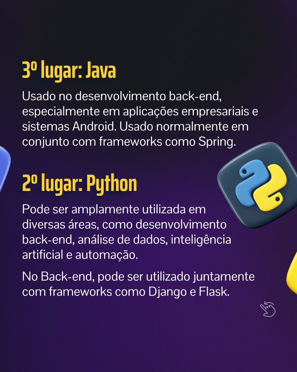 serlivcursos's tweet image. 🌐 Qual é a linguagem de programação mais usada no desenvolvimento web?
#DesenvolvimentoWeb #LinguagensDeProgramação #ProgramaçãoParaIniciantes #AprendaAProgramar #JavaScript #DevWeb #webDev #ProgramaçãoFrontEnd #Frontend #backend #bigData #nodejs #ProgramaçãoBackEnd