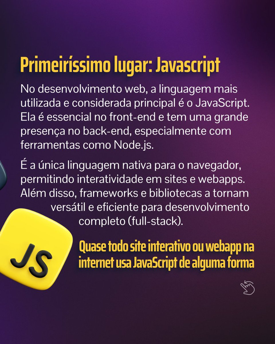 serlivcursos's tweet image. 🌐 Qual é a linguagem de programação mais usada no desenvolvimento web?
#DesenvolvimentoWeb #LinguagensDeProgramação #ProgramaçãoParaIniciantes #AprendaAProgramar #JavaScript #DevWeb #webDev #ProgramaçãoFrontEnd #Frontend #backend #bigData #nodejs #ProgramaçãoBackEnd
