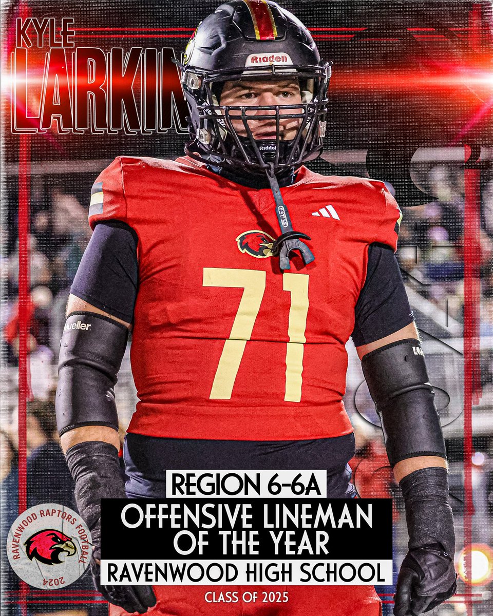 Ravenwood Football ๐ฆ
(@wcsrhsfootball) on Twitter photo Congrats to <a href="/_kylelarkin_/">Kyle Larkin</a> for being Named the Offensive Lineman of the Year for Region 6-6A. #G2BARR Congrats to <a href="/_kylelarkin_/">Kyle Larkin</a> for being Named the Offensive Lineman of the Year for Region 6-6A. #G2BARR