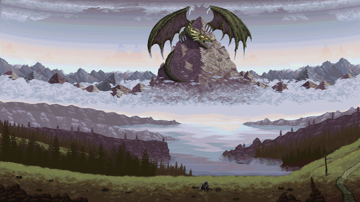 Elder Scroll's FanArt, 63 hours of work, made out of 2,073,600 pixels  
Art style inspiration and the color palette credit goes to <a href="/adamfergusonart/">Adam</a> 

#pixelart #art #digitalart #SkyrimSE #Skyrim