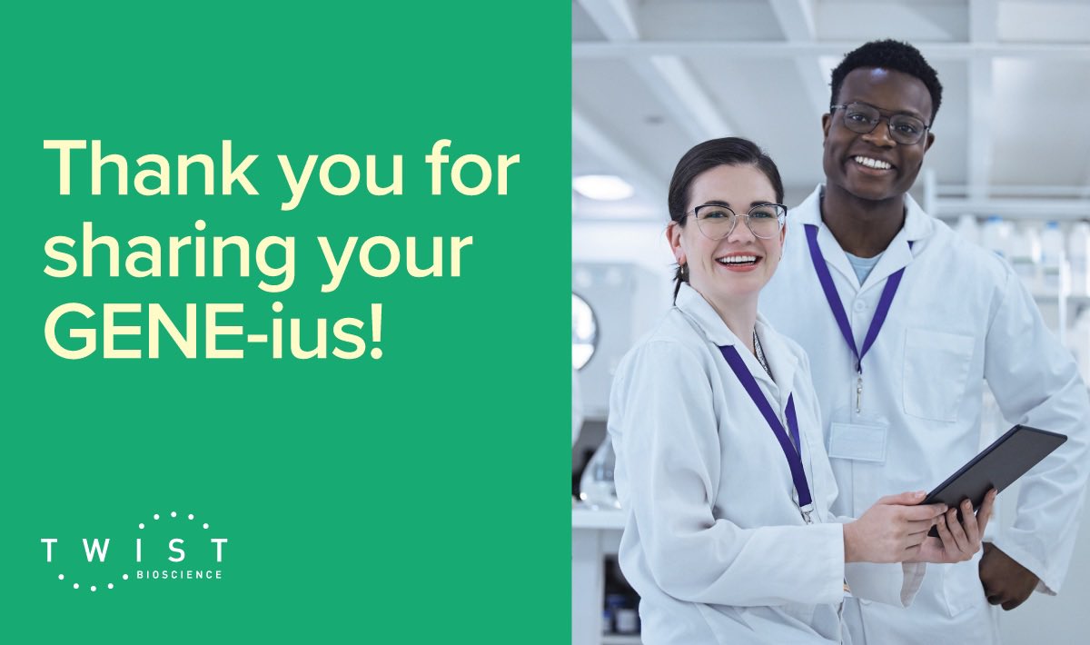 TwistBioscience's tweet photo. Congratulations to the runners up who will receive $2,000:

@MarlhensJ of @TUDarmstadt, Germany

Chermaine Tan of @ASTARsg, Singapore

Juan A. Cantres Vélez, M.S., of the @RutterLab at @UUtah, US https://t.co/eqX6334u4R