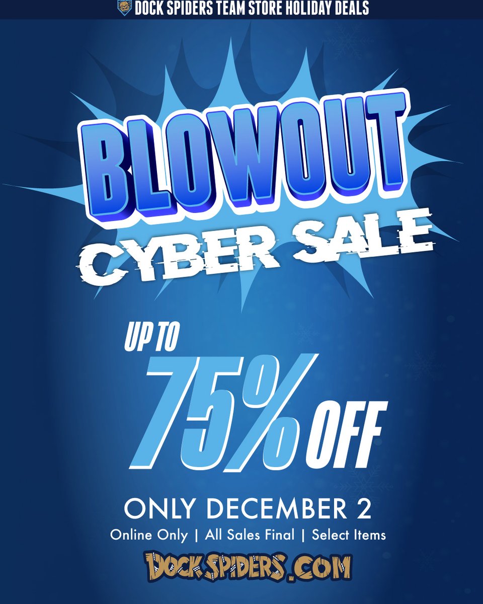 DockSpiders's tweet photo. Our annual Cyber Monday Blowout Sale is HAPPENING NOW ‼️⭐️Offer valid today only.

Shop the Sale: https://t.co/i5CIs9oGB0 https://t.co/9utbFhuc6U