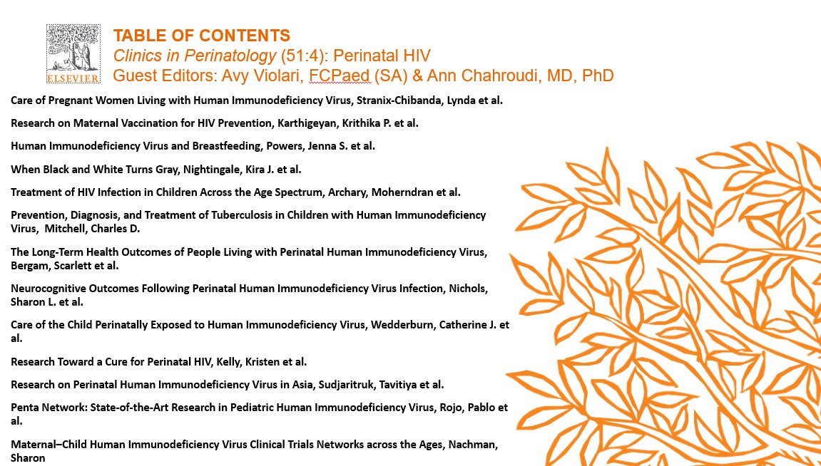 Don’t miss it! Get the clinical reviews you need to manage #Perinatal #HIV in Clinics in #Perinatology, edited by Drs. Avy Violari. perinatology.theclinics.com/current. <a href="/AhizechukwuEke/">Ahizechukwu Eke, MD PhD</a> @gynobioethicist <a href="/BZanoni_MD/">Brian Zanoni</a> <a href="/catwedderburn/">Catherine Wedderburn</a> <a href="/MeganS_Mchenry/">Megan S Mchenry</a> <a href="/persaud_deborah/">Deborah Persaud, M.D.</a> <a href="/SalliePermar/">Sallie Permar MD PhD</a> <a href="/CarloGiaquinto/">Carlo Giaquinto</a>