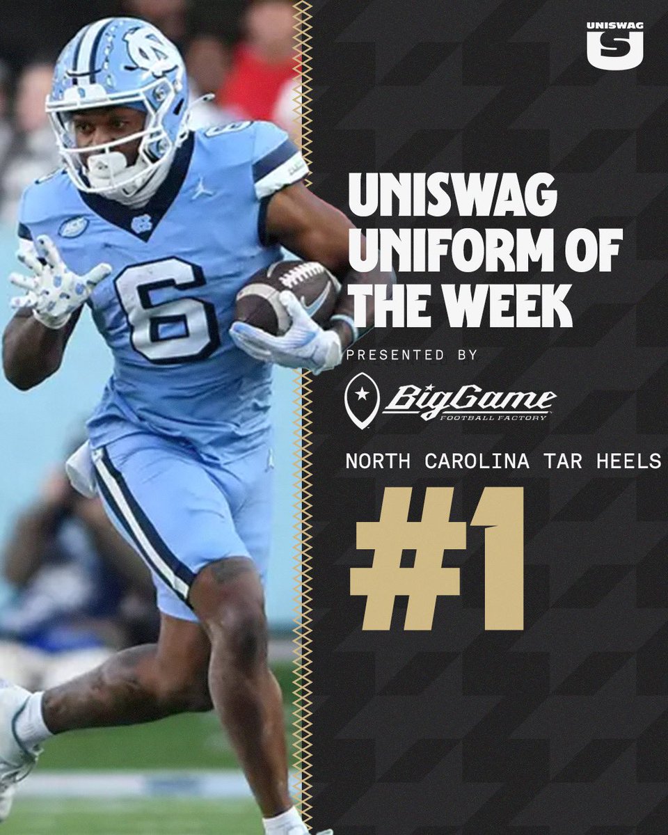 UNISWAG (@uniswag) on Twitter photo UNISWAG Week 14 Uniform of the Week Countdown presented by <a href="/BigGameUSA/">Big Game USA</a>
#1 <a href="/UNCFootball/">Carolina Football</a>
#uniswag UNISWAG Week 14 Uniform of the Week Countdown presented by <a href="/BigGameUSA/">Big Game USA</a>
#1 <a href="/UNCFootball/">Carolina Football</a>
#uniswag