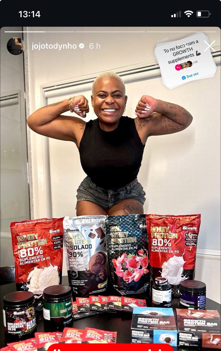 ia renovar meu estoque de whey e creatina com a <a href="/GrowthOficial/">growthsupplements</a> 
mas me deparei que agora a growth apoia a homofobia e preconceito patrocinando a Jojo Toddynho. 

estarei boicotando a growth e aceito indicações de outras marcas de suplementos