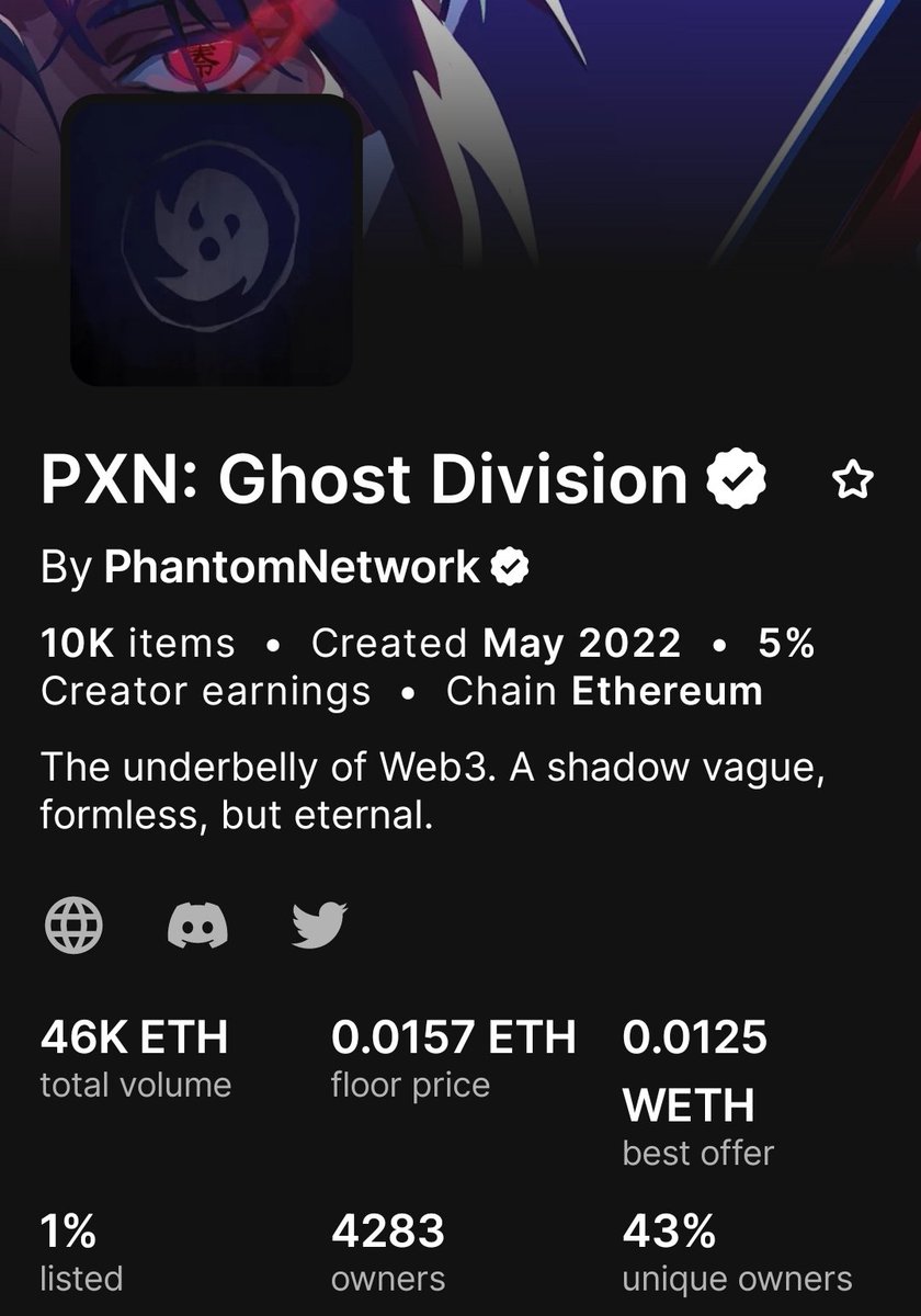 NFTs are coming back. One sleeping giant is <a href="/projectPXN/">Phantom Network</a>. Floor is down 99% from ATH. Team is still working. Since mint, team has produced:

<a href="/gmdotco/">GM.co</a> - online marketplace where you can shop using crypto 🛍

Event collaborations with <a href="/pudgypenguins/">Pudgy Penguins</a> 🐧

Free merch for holders 👕