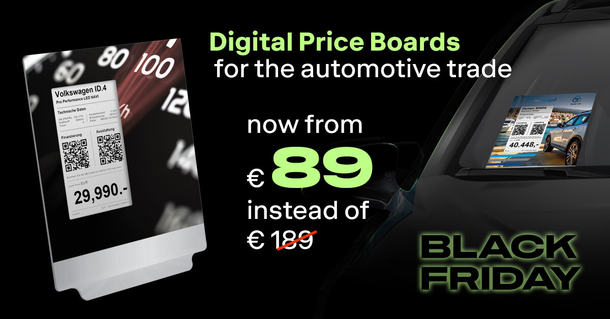 VISIONE_GmbH's tweet image. Last Chance – Black Friday Deals Extended Until Friday, December 6th! 🚗🎉
What’s still on offer?
 • 💥 Digital Board 174 Light from 89€
 • 🏷️ Analog Solutions, VISI sales &amp;amp; VISI board from 15€ 
👉 bit.ly/4i2LuUr

#BlackFridayDeals #DigitalSolutions #AnalogSolutions