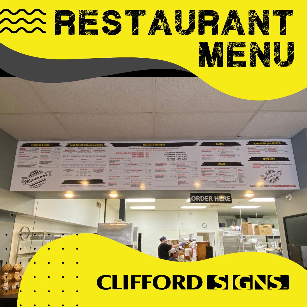 CliffordSigns's tweet image. 🍕 Fresh updates, fresh eats! 🍽️ We designed Mancino's new menu board with flexibility in mind—perfect for price or menu changes. Ready to upgrade your restaurant? We've got you covered!
#MenuBoardDesign #CliffordSigns #GetVisible