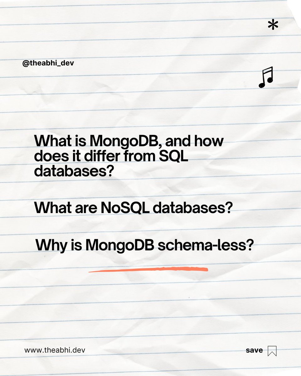 theabhi_dev's tweet image. Key Questions on MongoDB and NoSQL! 💡 Level up your database knowledge with these essential concepts and ace your interviews. 🚀 #DatabaseInterview #MongoDB #NoSQL #MERNChallenge