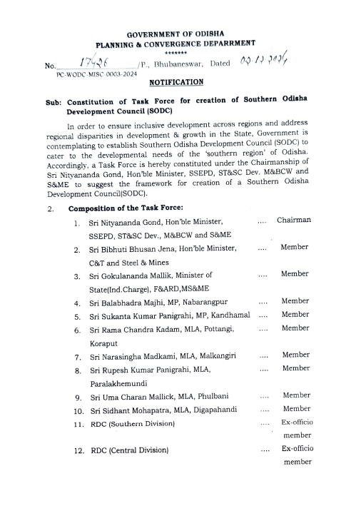 ArgusNews_in's tweet photo. #Odisha Government has constituted a task force headed-by Minister of School & Mass Education Nityananda Gond for creation of 'Southern Odisha Development Council' (#SODC).
The task force would submit its report to the government within 30 days of its formation. https://t.co/RZtg9MeYMK
