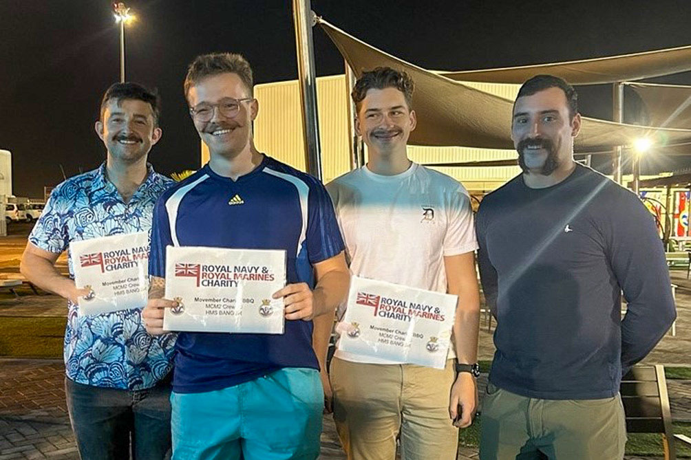HMS Bangor (@hmsbangor) on Twitter photo Moustachioed for one night only!
Members of our crew celebrated the end of Movember by crafting some fun facial adornments 🥸
Supported by <a href="/RNRMC/">Royal Navy & Royal Marines Charity</a>, Crew 10 raised over £700 for the <a href="/MovemberUK/">Movember UK</a> charity and presented the Sailor of the Month award! 🥇
#RNRMC #RoyalNavy #Charity Moustachioed for one night only!
Members of our crew celebrated the end of Movember by crafting some fun facial adornments 🥸
Supported by <a href="/RNRMC/">Royal Navy & Royal Marines Charity</a>, Crew 10 raised over £700 for the <a href="/MovemberUK/">Movember UK</a> charity and presented the Sailor of the Month award! 🥇
#RNRMC #RoyalNavy #Charity