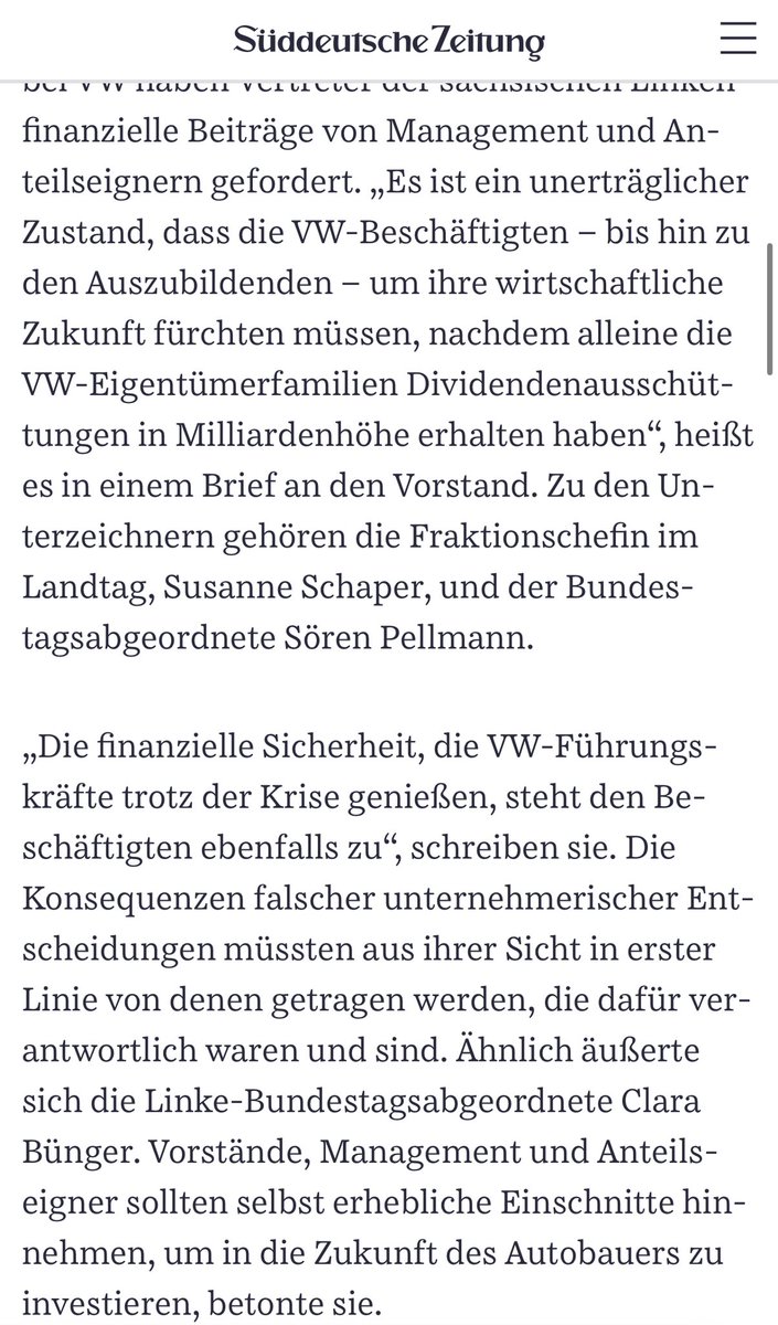 Die Pläne von VW, Arbeitsplätze in Zwickau abzubauen, sind ein Alarmsignal für die gesamte Region. Statt Transformation sozial zu gestalten, werden Beschäftigte zu Opfern einer profitorientierten Politik. Wir stehen solidarisch mit den Streikenden in Sachsen. #VW #Zwickau