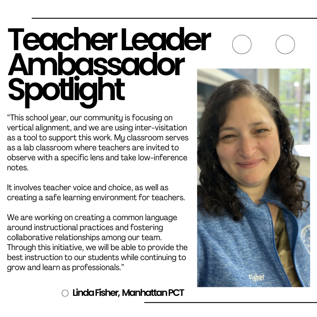 📣It's Teacher Leader Application Time!  The TCP TL Qualification is now open and we have TLs representing every borough to chat with!  Schedule a chat with Manhattan Peer Collaborative Teacher, Linda, or other ambassadors to learn more!: bit.ly/3EwaUXt
