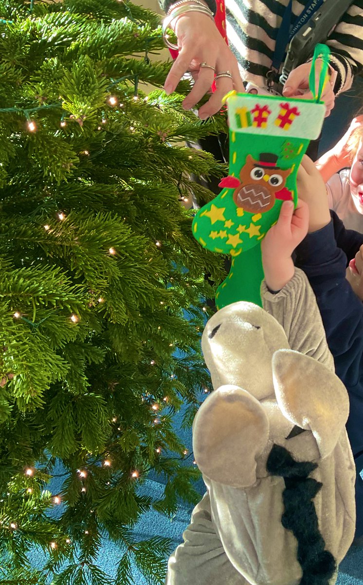 The Kindness Elves have arrived to spend some time in #MonktonKindergarten this year as well. They encourage us to do something kind each day. 😊 Today we decorated our class Christmas tree &amp; added decorations to the school one too! 🎄We wonder what the new challenges will be. 🤔