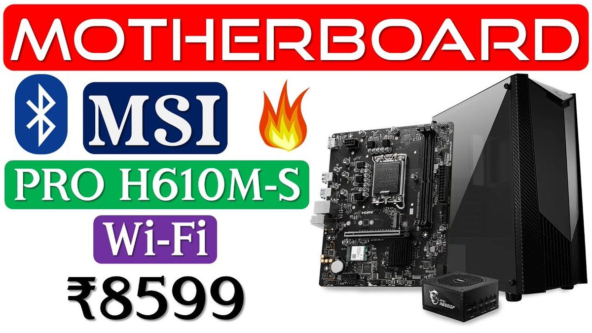 GadgetsShiksha's tweet image. #MSI PRO H610M-S Wi-Fi #DDR4 #Motherboard:- #Intel Generation CPUs: 14th, 13th, 12th | S: LGA1700 | C: H610 | DDR4 RAM: 2 × 32GB | Realtek HD Audio 7.1 | Wi-Fi 6E with MU-MIMO | Bluetooth 5.3 | Warranty: 3 Years →youtu.be/olVJu_IxPaE