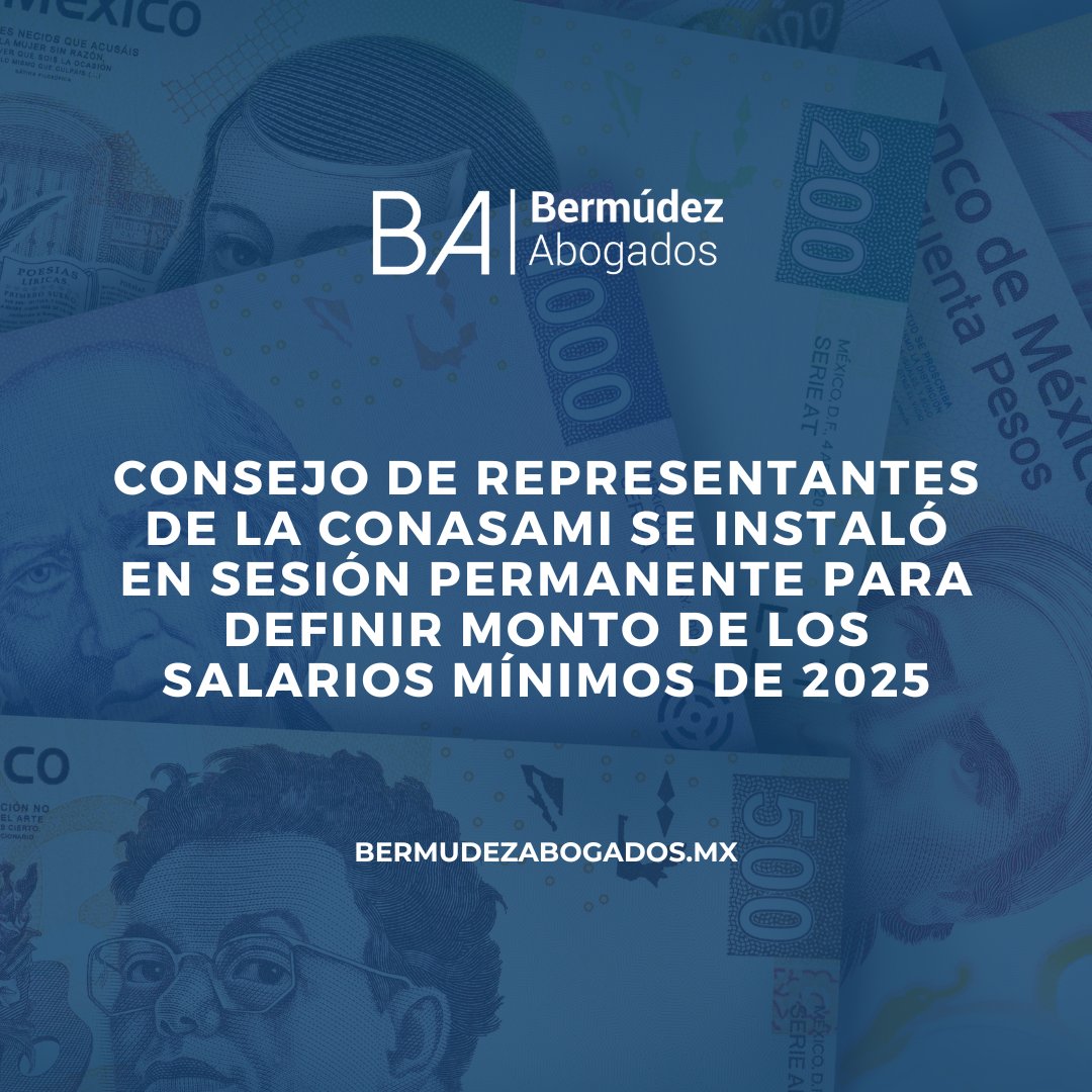 BermudezAboga2's tweet image. Comenzó la cuenta regresiva para fijar el #salariomnimo de 2025. El Consejo de Representantes de la #Conasami se instaló en sesión permanente para definir el incremento de la referencia salarial para el siguiente año. Hasta ahora, las propuestas van del 12.5% al 25%.