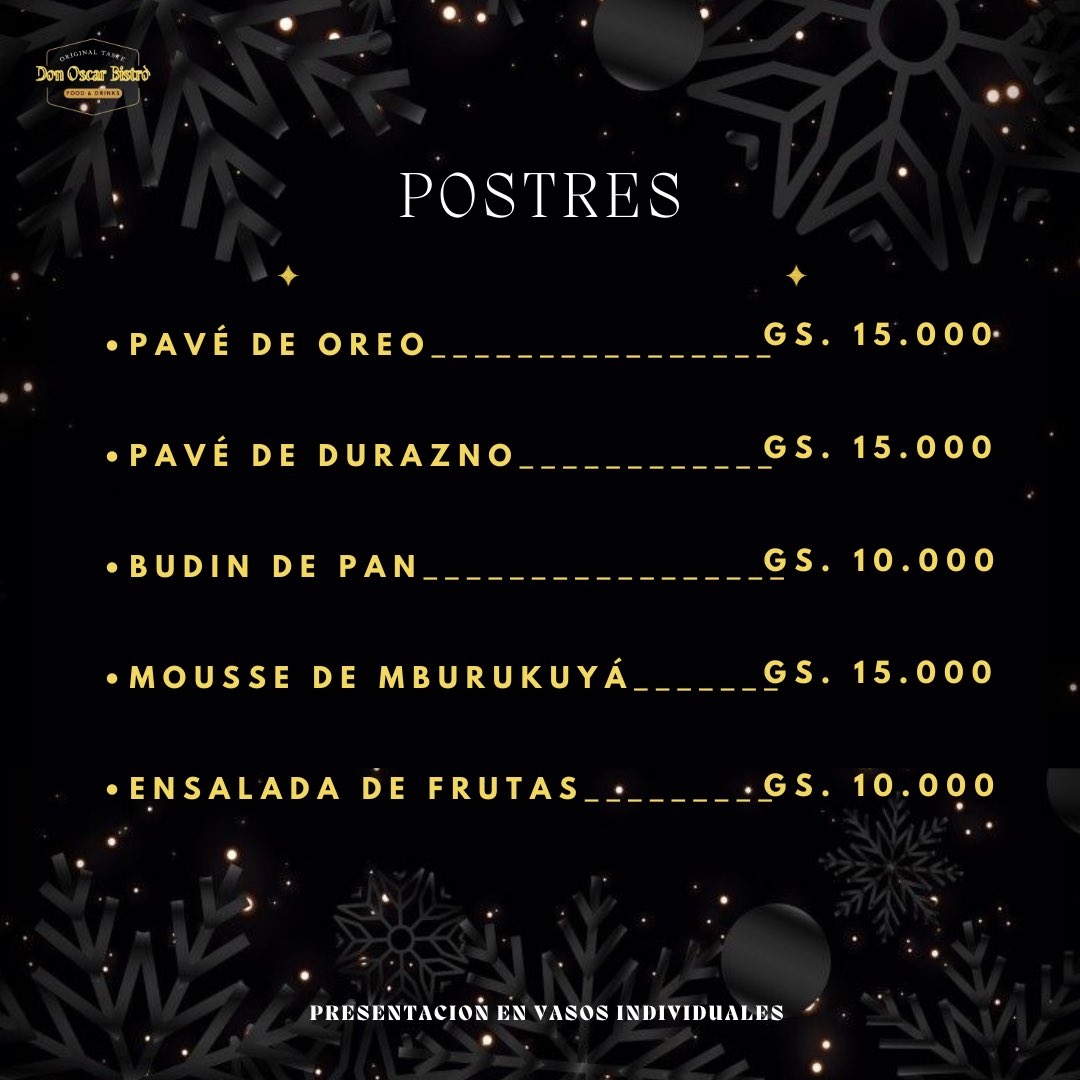 En esta navidad, nos gustaría ser parte de tu mesa.
Reserva tu pedido y déjanos a cargo. ¡No te vas a arrepentir!✨🎄

Contacto: 0991 210 640
Se aceptan pedidos hasta el 20 de diciembre ¡No dejes a última hora!
Pedidos confirmados con el 50% de seña.