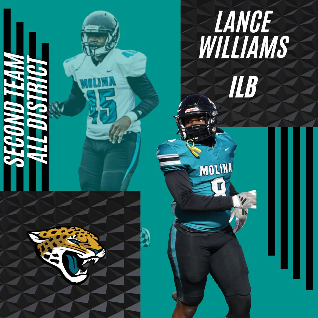 RecruitMoJags (@recruitmojags) on Twitter photo Congrats to Lance Williams on getting 2nd Team All District Honors. We appreciate your time and effort and we wish you the best at the next level.
JUICE
ATTITUDE
GROWTH
SUCCESS
<a href="/dallasathletics/">Dallas ISD Athletics</a> <a href="/Coachbru3/">Coachbru</a> <a href="/JacobNunez27/">Jacob Nuñez</a> <a href="/MolinaHigh/">Moises E. Molina High School</a> Congrats to Lance Williams on getting 2nd Team All District Honors. We appreciate your time and effort and we wish you the best at the next level.
JUICE
ATTITUDE
GROWTH
SUCCESS
<a href="/dallasathletics/">Dallas ISD Athletics</a> <a href="/Coachbru3/">Coachbru</a> <a href="/JacobNunez27/">Jacob Nuñez</a> <a href="/MolinaHigh/">Moises E. Molina High School</a>