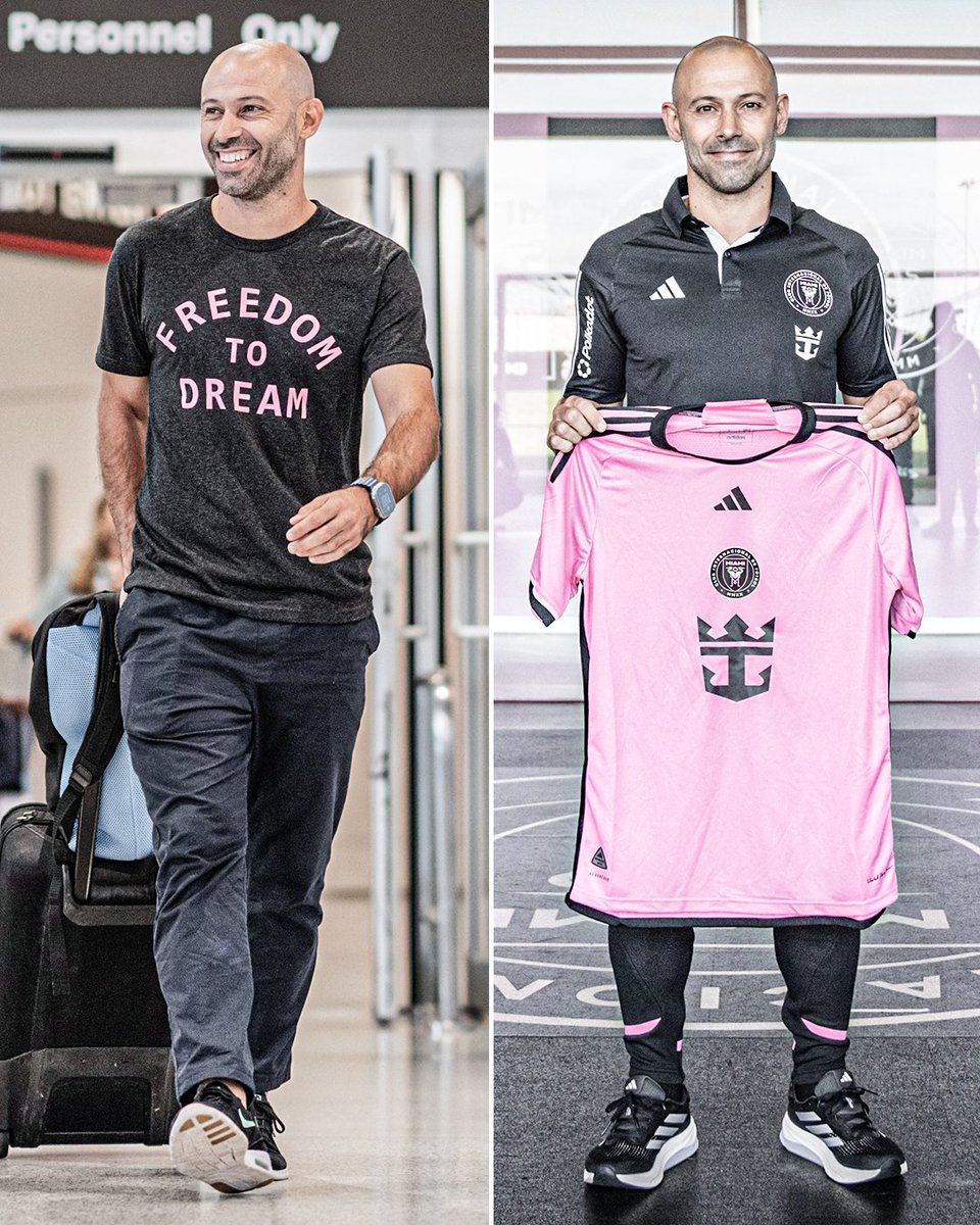 ESPNFC's tweet photo. Javier Mascherano has arrived in Miami as he starts his new role as Inter Miami manager 🌴

(📸: @intermiamicf) https://t.co/G7Z5dhyyyR