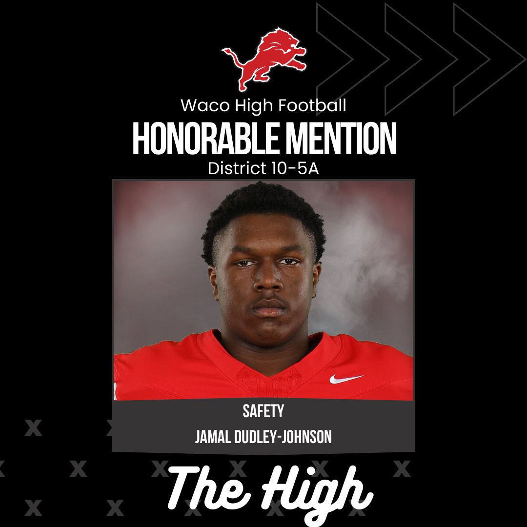 Congratulations to Jamal Dudley-Johnson for being named Honorable Mention All District Safety for District 10-5A Div. 2.
#LionPrideRunsDeep