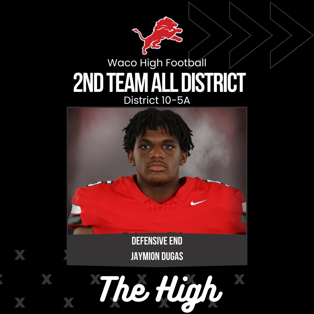 Congratulations to Jaymion Dugas for being named 2nd Team All District Defensive End for District 10-5A Div. 2.
#LionPrideRunsDeep