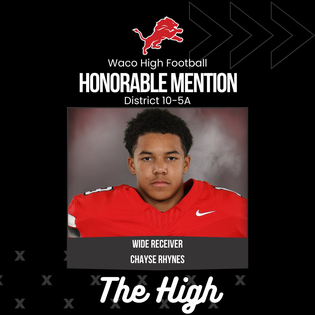 Congratulations to Chayse Rhynes for being named Honorable Mention All District Wide Receiver for District 10-5A Div. 2.
#LionPrideRunsDeep