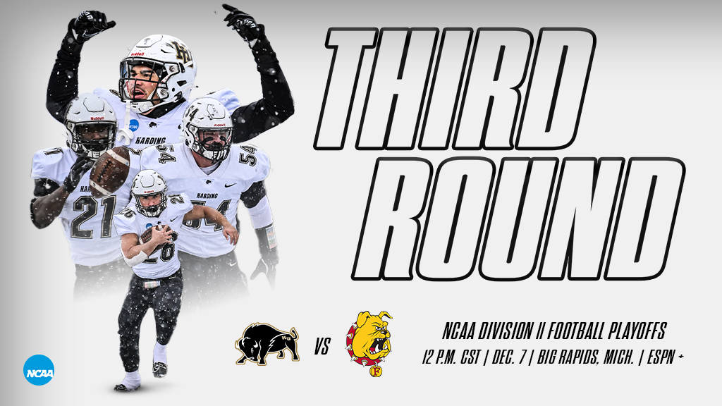 Harding Sports (@hardingsports) on Twitter photo Game time has been set for Saturday! <a href="/Harding_FB/">Harding Football</a> will face Ferris State at 12 p.m. CST, Saturday. The game will be on ESPN+ and Billy Morgan and Park Parish will have the call on KVHU 95.3. #GOBisons Game time has been set for Saturday! <a href="/Harding_FB/">Harding Football</a> will face Ferris State at 12 p.m. CST, Saturday. The game will be on ESPN+ and Billy Morgan and Park Parish will have the call on KVHU 95.3. #GOBisons