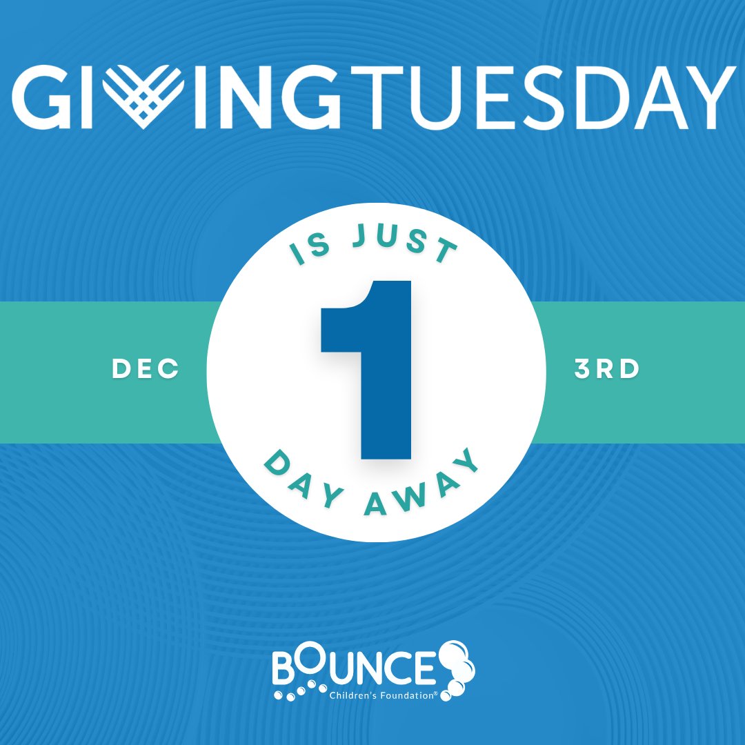 Get excited and get ready - #GivingTuesday is tomorrow! 

Prepare to donate and/or spread the word! 💙🦘💚

#givingtuesday2024 #bouncechildrensfoundation #givingtuesdaycampaign #gt2024