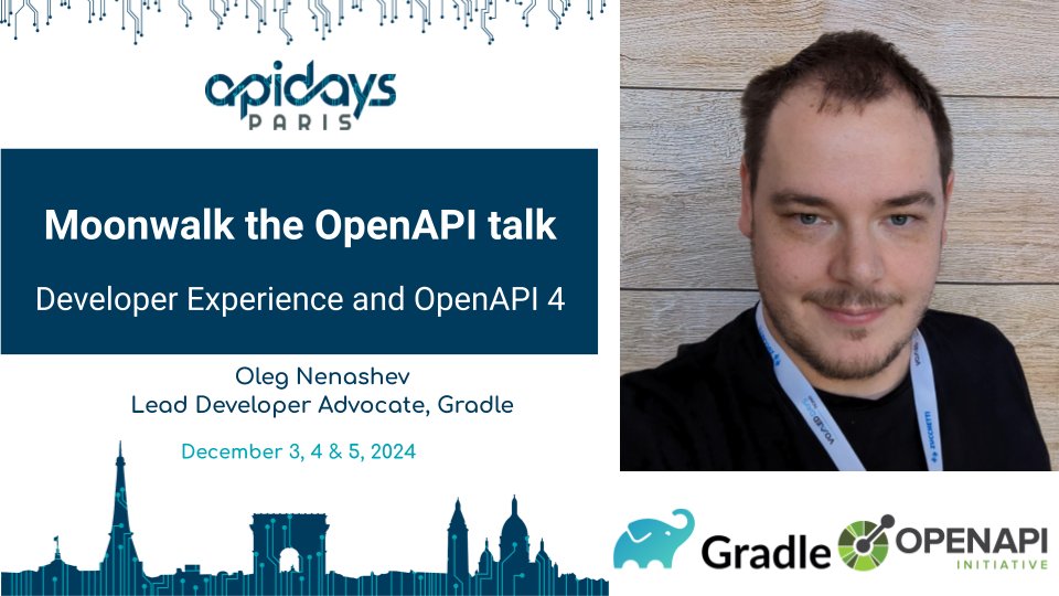 oleg_nenashev's tweet image. On my way to #APIDays in Paris! Looking forward to meeting all the @gradle, @wiremockorg and @microcksio folks there! I will be at the Open Specifications booth on Tue/Wed, come and say hi!