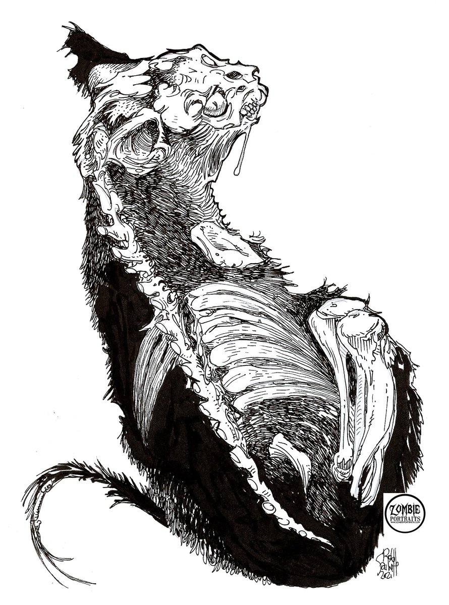 ZombiePortraits's tweet photo. A coterie of Zombie Cats! :) HAPPY MONDAY!!! #zombie #zombies #cat #cats #zombiecat #catzombie #zombiedrawing #zombieguy #zombieartist #zombieart #zombiedrawings #traditionalart #painting #penandink #horror #monday https://t.co/blzgak4Zk2