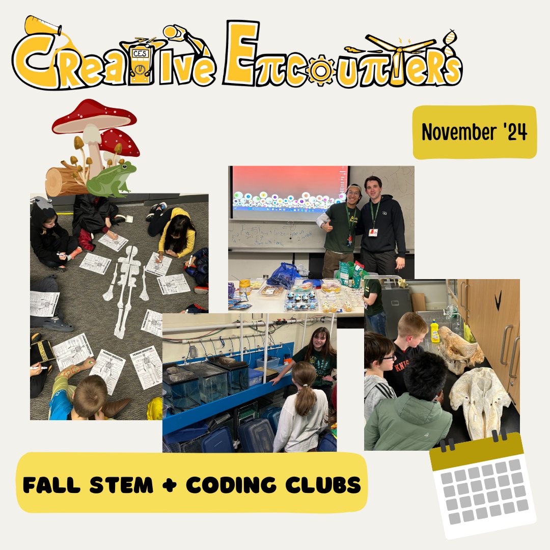 CEScamps's tweet photo. November ‘24 Recap! 🍁🍄

In November we…
📋 Wrapped up our Fall STEM and Coding Clubs
 📚Ran PD Day Camps with @anishnabeg and @GuelphVillage 
🔭 Helped run Go PHYS Girl 2024 with @RoyalCitySci 

Take a look at some highlights from this month! 📷 https://t.co/GFKxkScm04