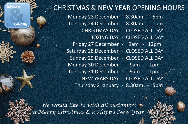 As we are now sending out renewals that are due over the festive period we can announce our Christmas &amp; New Year opening hours.

We hope all of our friends and customers have a great Christmas and a very Happy New Year.