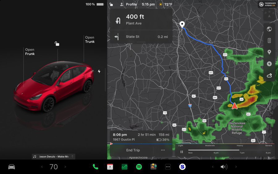 SkyTheGuru's tweet image. Alright my fellow Okies! This upcoming tornado chasing season is going to be wild 😫😂🌪️🌪️🌪️Tesla is introducing weather radar into its Christmas update!
