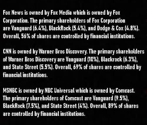 Cable news is basically a bunch of millionaires paid by billionaires to lie to the rest of us.